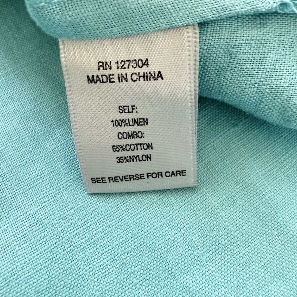 John Mark Green Linen Button Front Tunic Top L Cr… - image 8